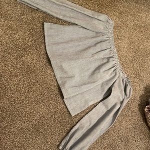 Cropped long sleeve off the shoulder top size M